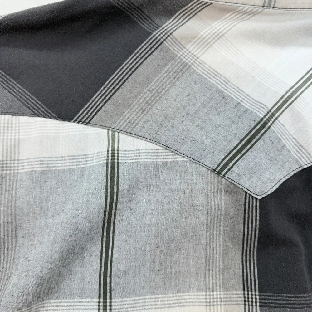 Levi's Shirt‎ Mens XXXL Grey Plaid Western Snap Front Long Sleeve Pearl Snap